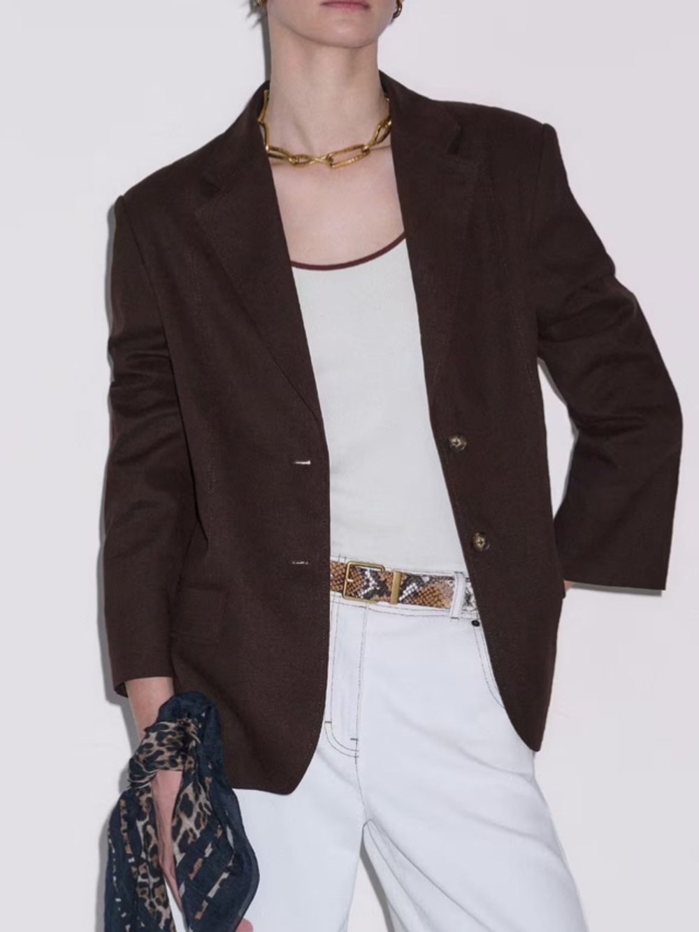 ME+EM Chocolate Brown Blazer